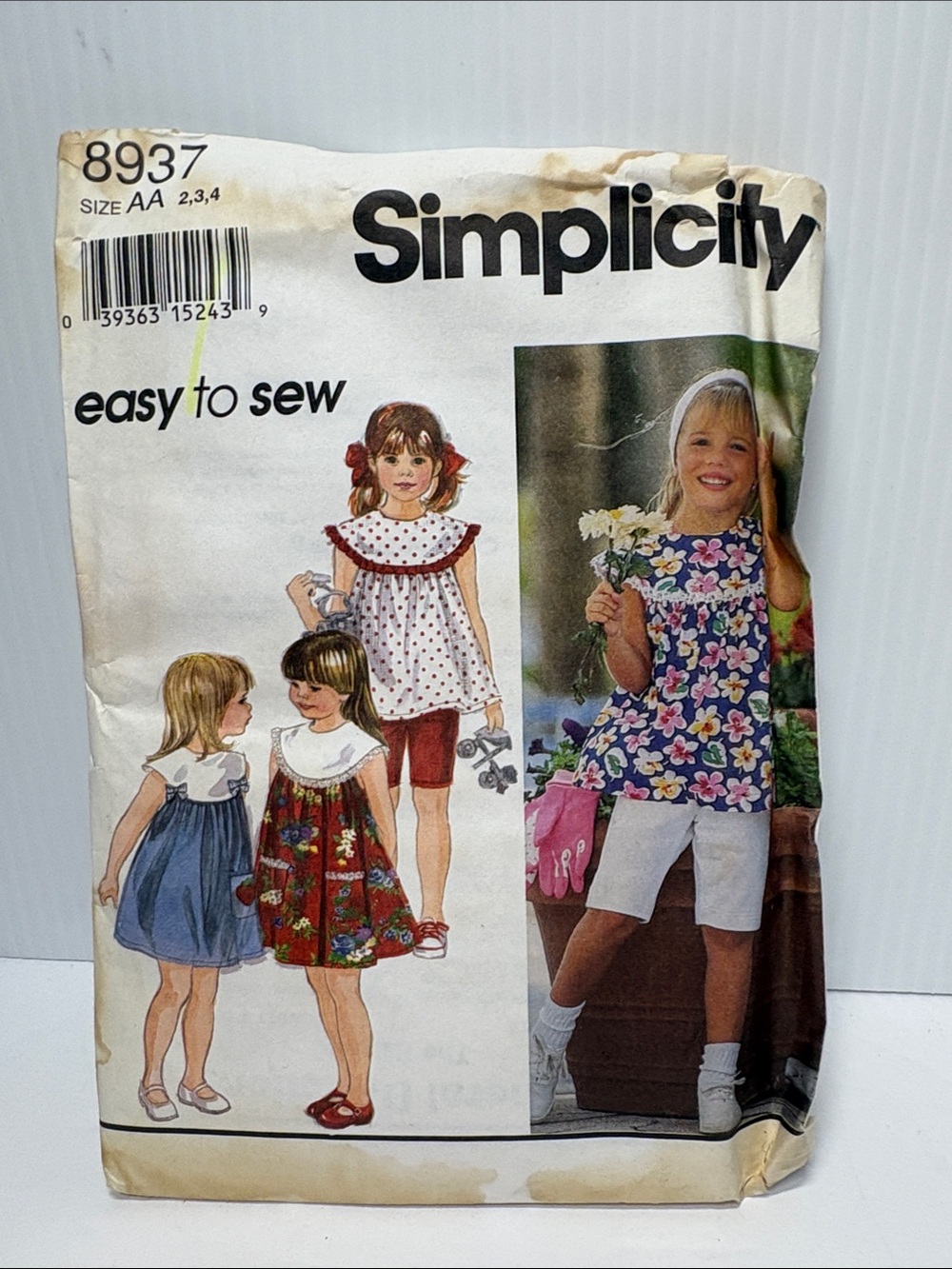 Vintage 90s Simplicity 8937 Pattern Girls Dress Top Shorts